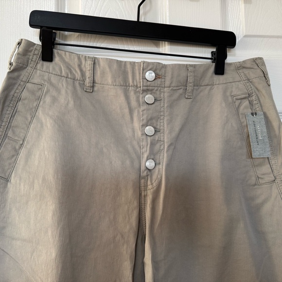 Anthropologie Pilcro Arin Mid Rise Button Front Barrel Linen Blend NWT Sz 32P - Picture 7 of 14